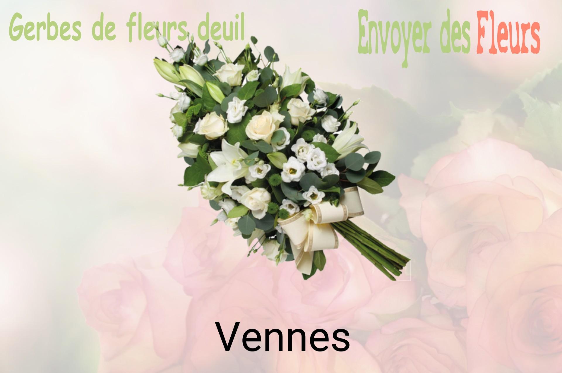 Gerbe de fleurs de deuil livrée à Vennes